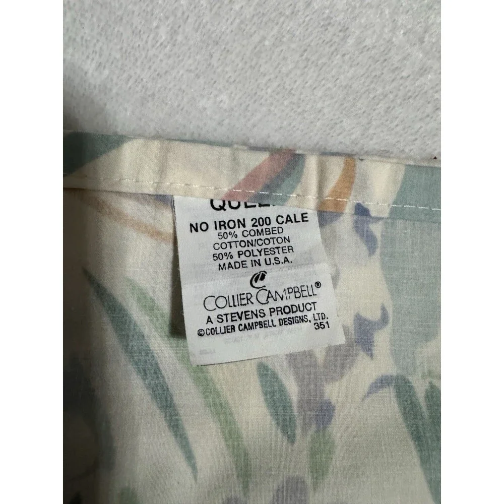 Collier Campbell Queen Flat Sheet Brief Encounter Boho Pastel Abstract Floral